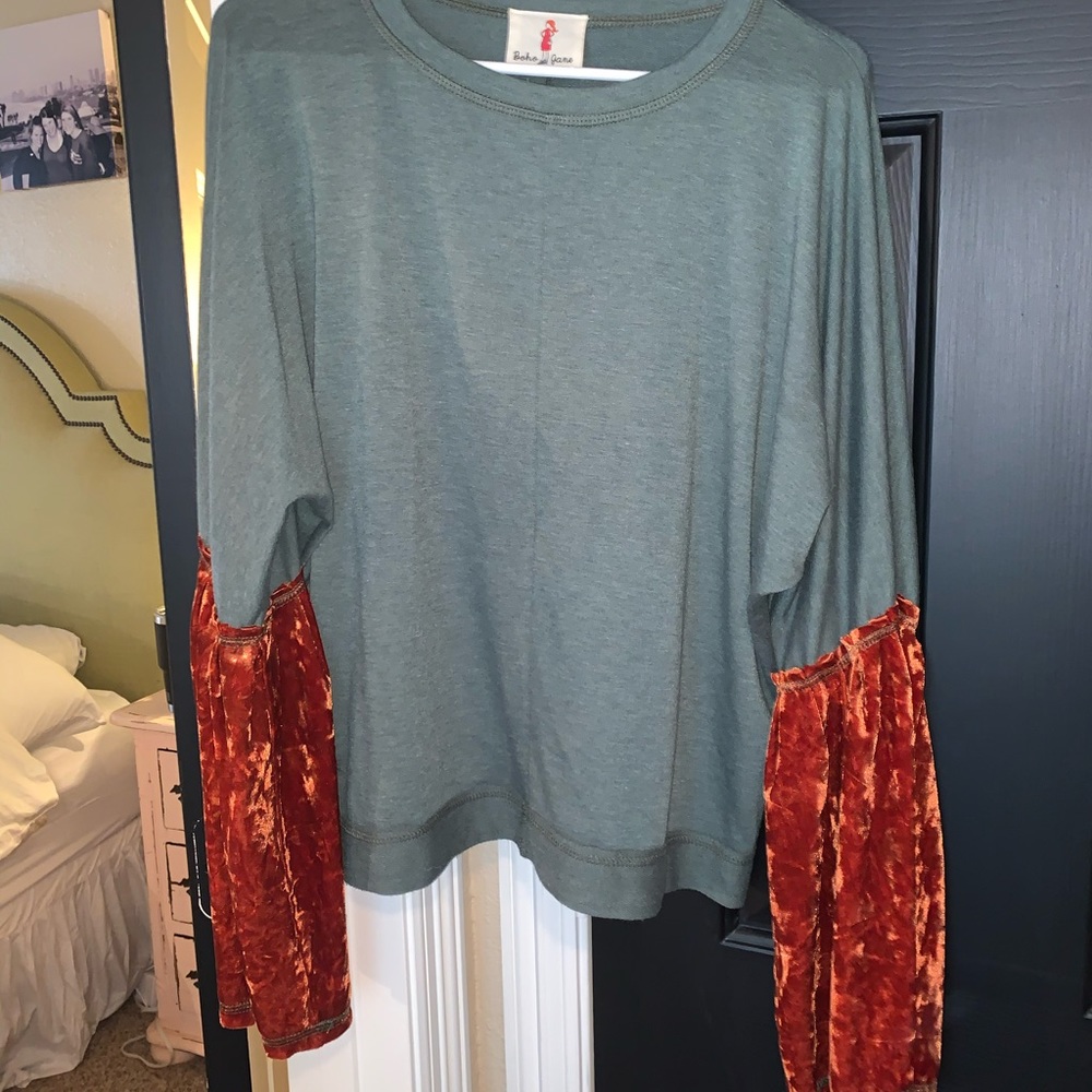 Orange and green top